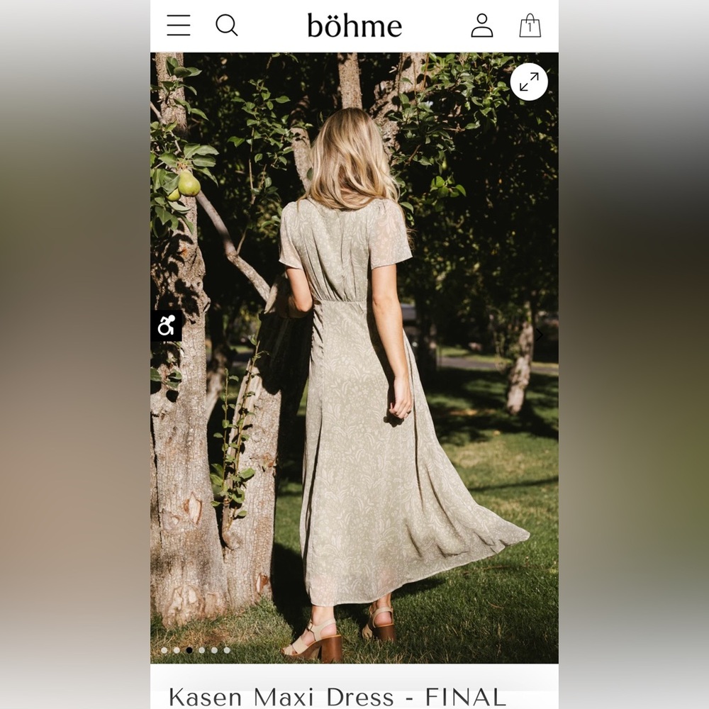 NWT Bohme Green Kasen Maxi Dress Size M - Picture 3 of 16